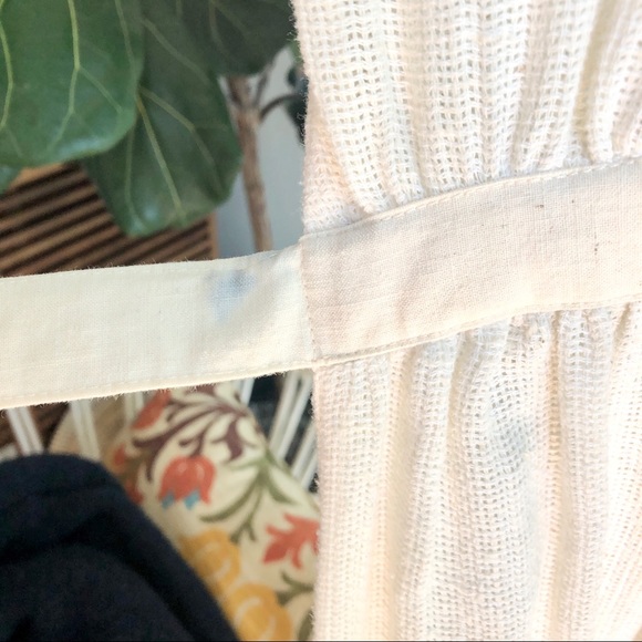 VINTAGE breezy cream summer maxi dress w pockets - Picture 7 of 10